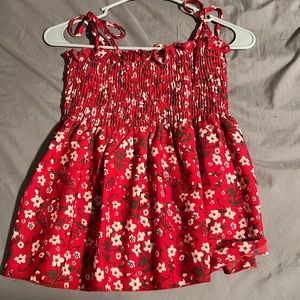 Shein Flowery Red Tank Top